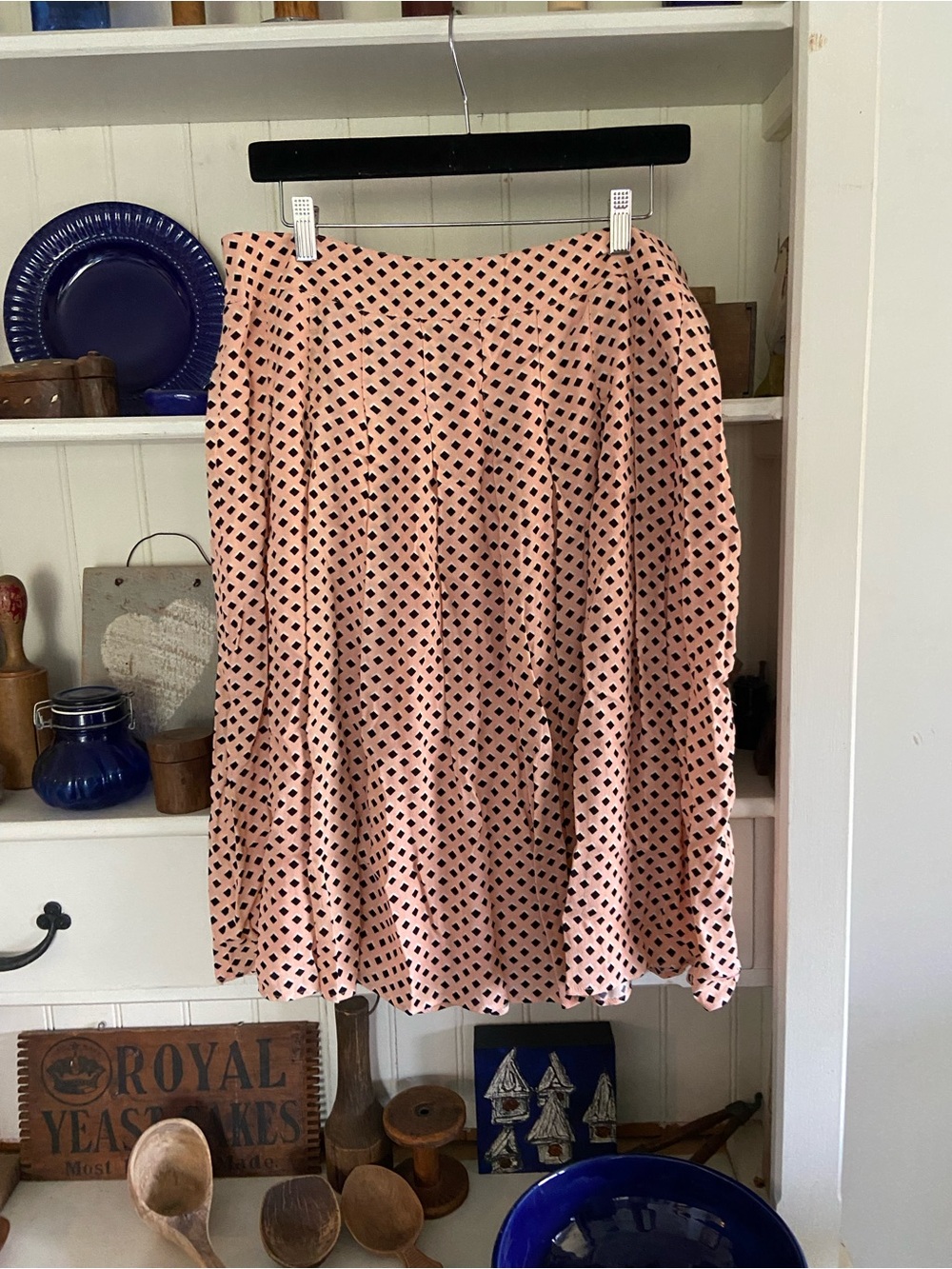 Talbots Pink Skirt with Black Diamond Print